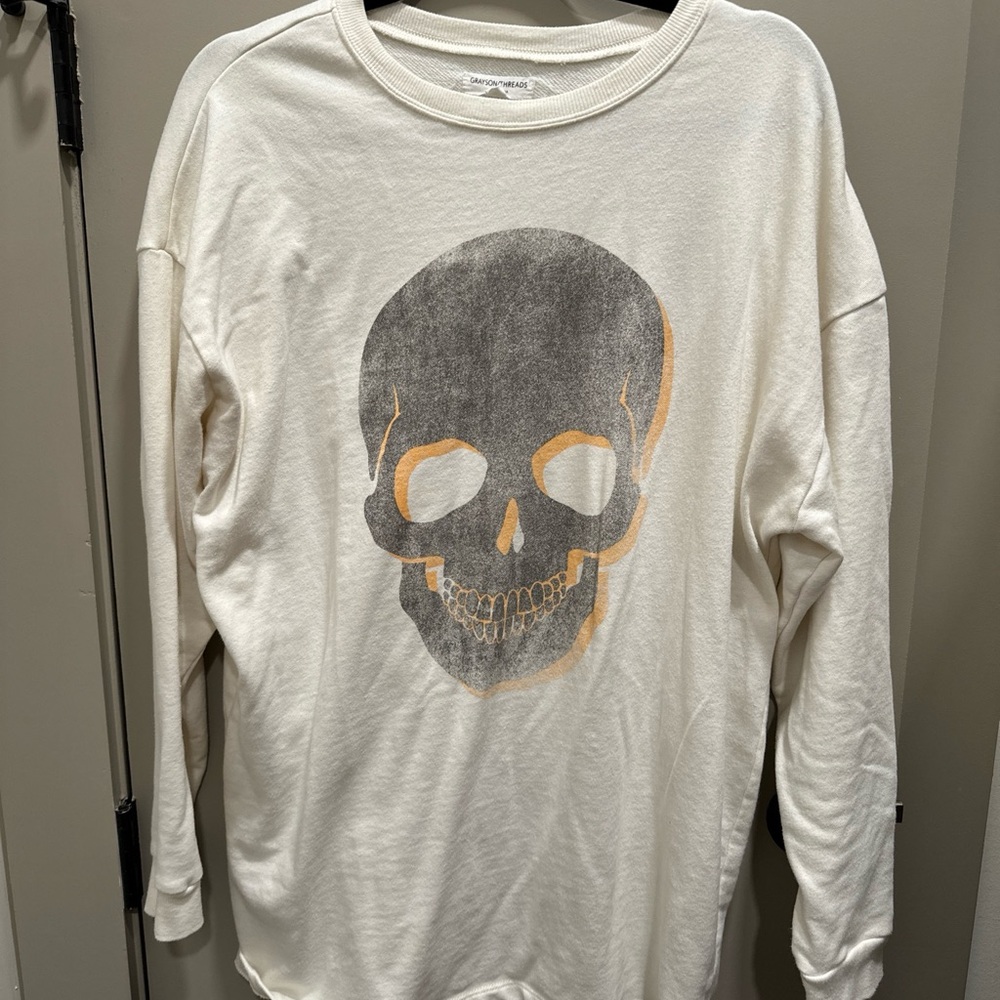 Grayson Threads: Skull Crewneck Thin Hoodie/Sweatshirt: S